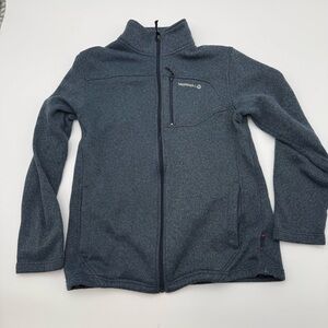 Merrell Gray Blue Fleece Sweater with Orange Accents Women’s Small